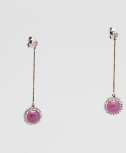 Pink Sapphire Caberchon Earrings