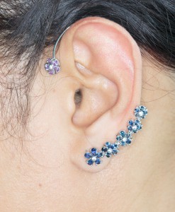 Aiyana's First Work, Blue Sapphire and Pink Sapphire Ear Cuff(s). Click on the image to purchase her Creation!